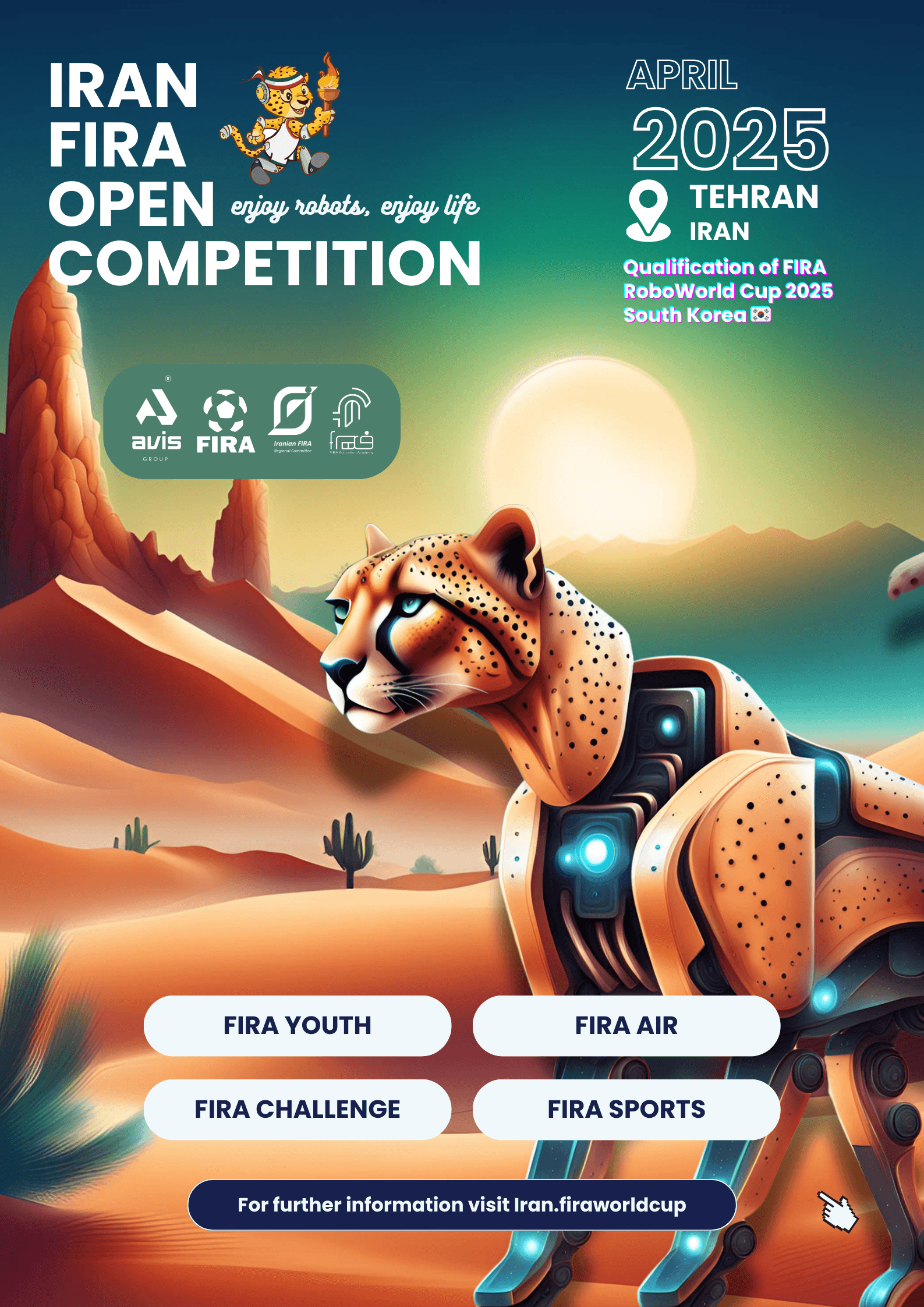 Iran 2025 FIRA Open Competition Poster