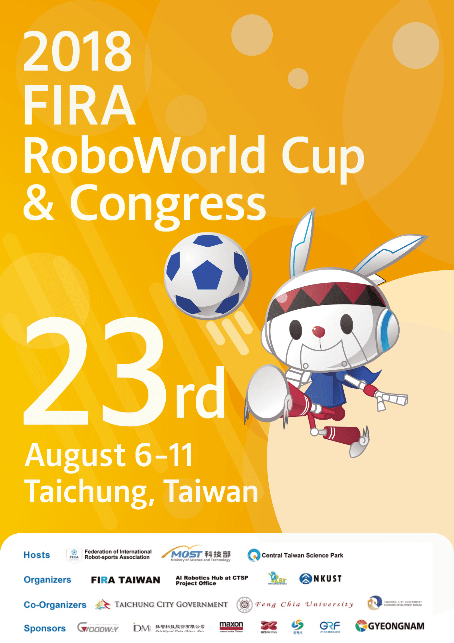 FIRA RoboWorld Cup and Summit 2018 Poster